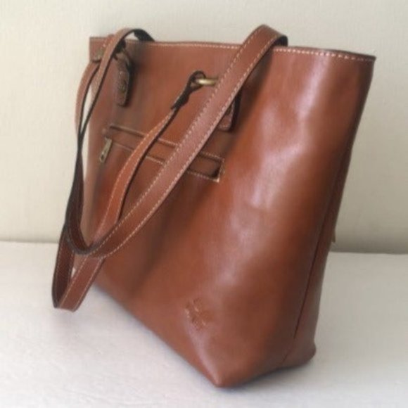 Patricia Nash Alessano Leather Handbag Tote Tan Brown Handbag Purse - Picture 14 of 14